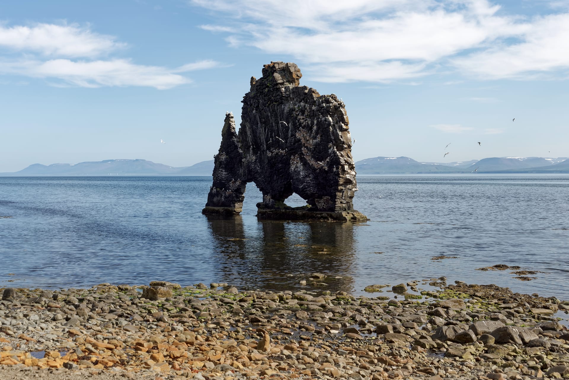 Hvítserkur basalt sea stack on the Vatnsnes peninsula in northwest Iceland