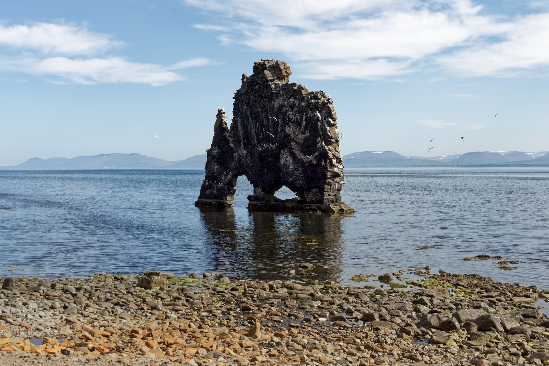 Hvítserkur basalt sea stack on the Vatnsnes peninsula in northwest Iceland