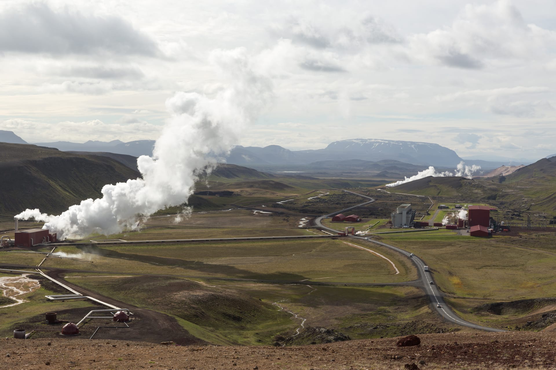 Krafla geothermal area and power station in North Iceland