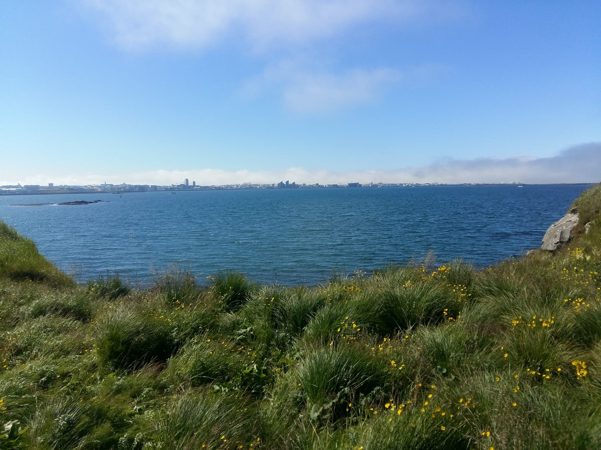 View from Viðey Island toward Reykjavík