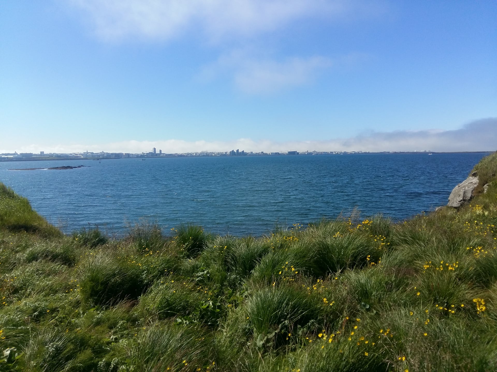 View from Viðey Island toward Reykjavík